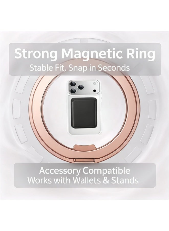غلاف iPhone 17 Air المغناطيسي MagSafe، مضاد للاصفرار، غلاف شفاف مقاوم للسقوط مع حامل دوار معدني وأزرار معدنية - Image 2